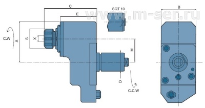 Головки осевые сверлильно-фрезерные со смещённой осью инструмента, тип VMD (Mazak SQT)