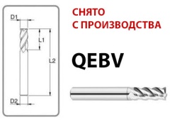 4-зубая концевая фреза (HGT) ф8х20х60, dхв=8, тип QEBV